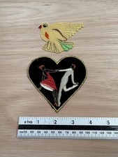 Vintage Patches Ballroom Dove Dancing Embroidery Crafts Sewing Clothing