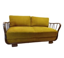 Antique Mid Century Eastern European Pullout Mustard Sofa Bed