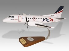 Saab 340B REX Regional Express Solid Mahogany Wood Handcrafted Display Model