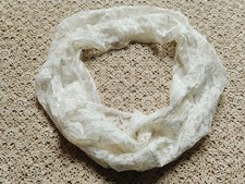 Vintage Lace Turtle Neck White Cream 108cm x 49cm