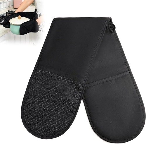 Black double oven gloves - oven,