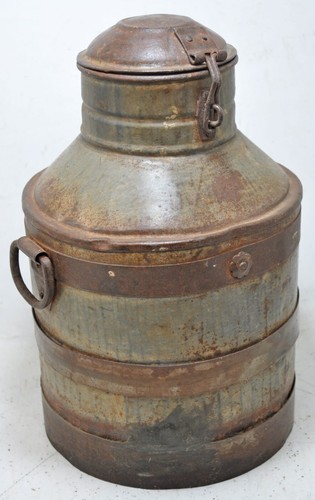 Antique iron milk can - iron, pot