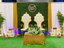 Gold wedding chairs love - gold,