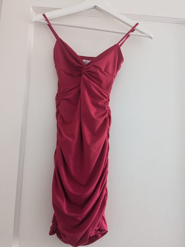 Polly red rutched dress - oh,