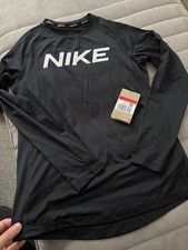 Nike Pro Combat Dri-Fit Black Long Sleeve Base Layer Top for Kids Size L
