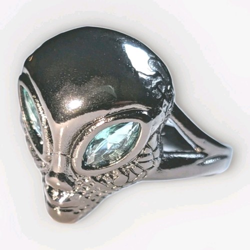 Men alien skull biker ring - skull,
