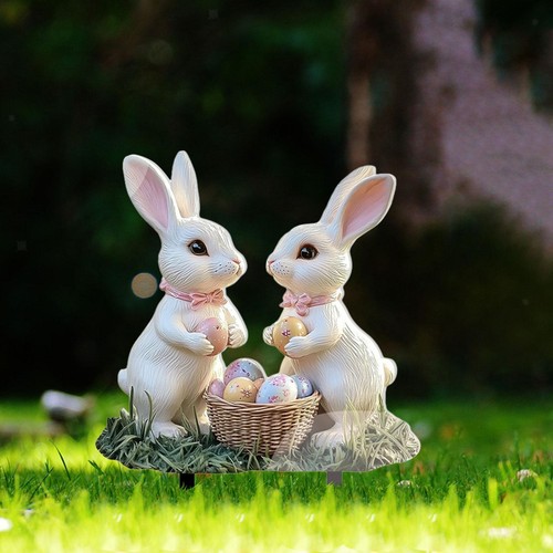 Easter bunny garden stake - easter,