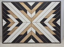 Modern Geometric Wood Wall Art – Rustic Boho Chevron Pattern Handmade