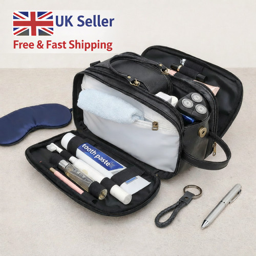 Leather toiletry bag - toiletry,