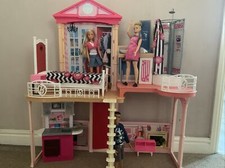 Barbie Estate Two-Story Town House Plus Doll Clothes Furniture Kitchen