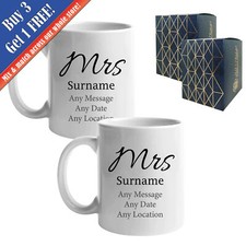 Personalised Mrs and Mrs Mug