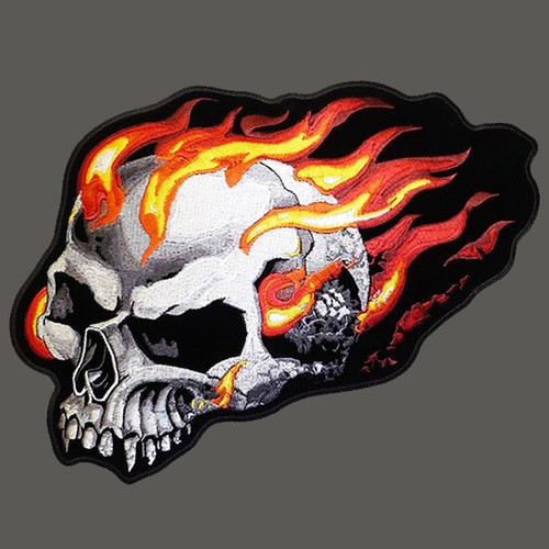 Skull flames burning - flames,