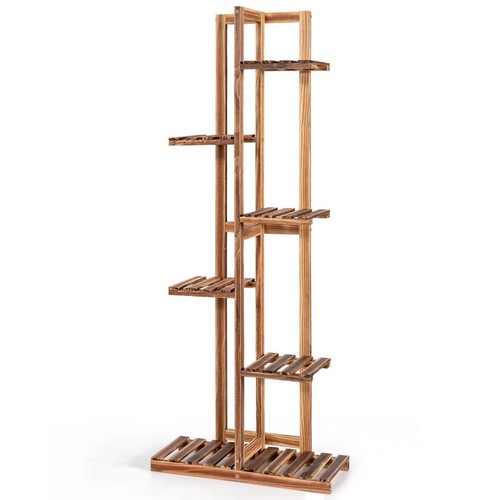 Wooden plant stand with - , 6