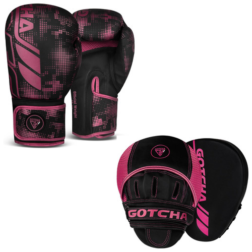 Boxing gloves and focus pads - and,
