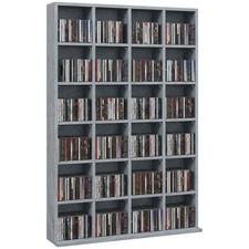 HOMCOM DVD CD Media Storage Rack, Video Display Unit, 89 x 130.5 cm, Grey