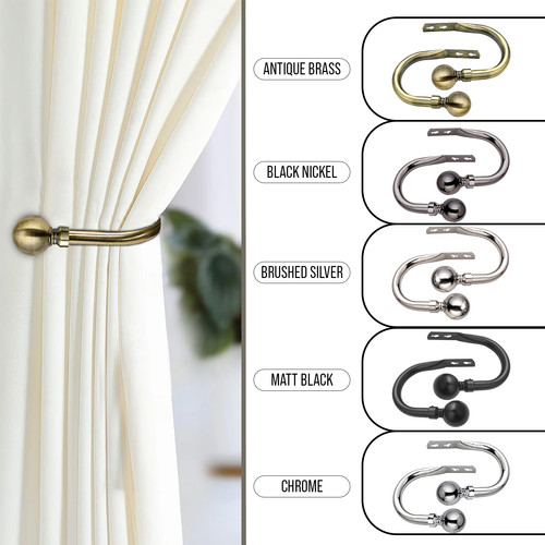 Metal curtain hold backs 2 - hold, x