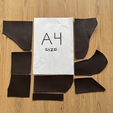 Dark Brown Vegetable Tan Leather offcuts 2.5mm thick remnants craft learning *2