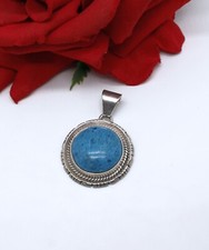 Sterling Silver Mexico Blue Denim Lapis Pendant 20.15g  CAT RESCUE