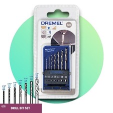 Dremel 628 Precision 7 Drill Bit Set 0.8mm 1.2mm 1.6mm 2.0mm 2.4mm 2.8mm 3.2mm
