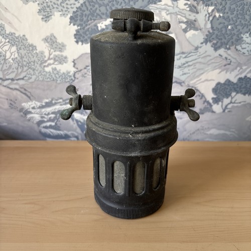 Vintage metal carbide lamp - carbide,
