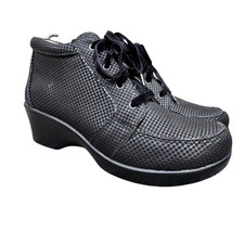 Alegria Elsa Ankle Boots US 10 Euro 40 Black Leather Houndstooth Mini ELS-773