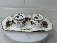 Royal Albert, Old Country Roses- 2 x Dorothy Box/Trinket Box On Tray Exc Cond.