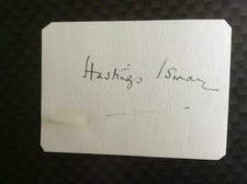 Rare Signature HASTINGS ISMAY