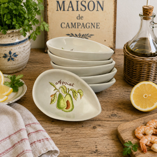 Vintage french avocado dishes - french,