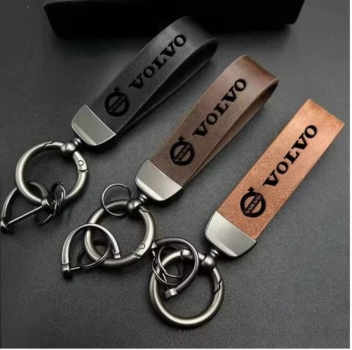 Leather vintage car key ring - vintage,