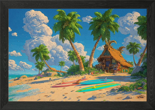 Tropical beach hut with - tropical,