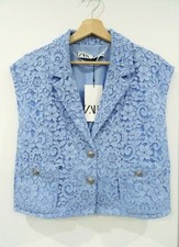 ZARA BLUE LACE SHORT WIASTCOAT