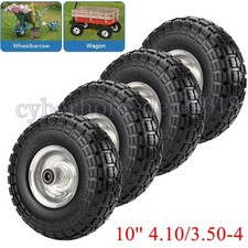 10" Heavy Duty Solid Rubber Tyre Wheel Puncture Proof Sack Truck 4.10/3.50-4 UK