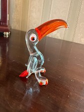 Vintage Pirelli lamp work Glass  Toucan Bird Figurine ornament rare