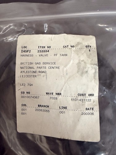 Baxi harness gas valve 233554 - valve,