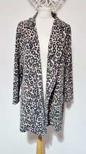 Ladies Boohoo Beige Blush Pink Black Leopard Print Cardigan Blazer Size 20