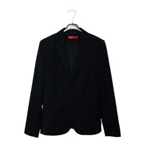 HUGO BOSS Black Collared Virgin Wool Amiesa 2 Blazer Jacket - Size 12
