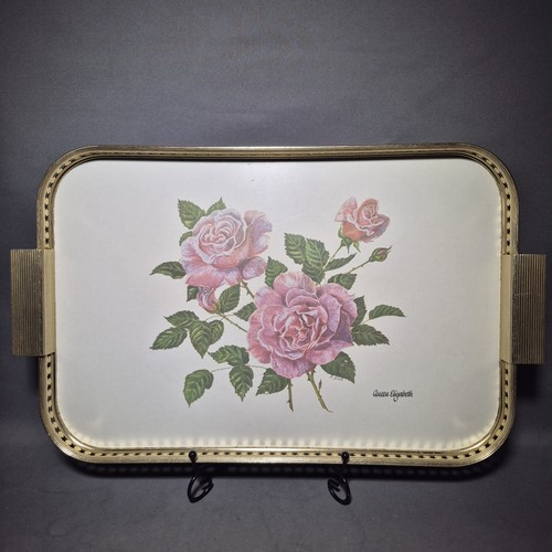 Large vintage floral serving - floral,