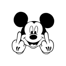 Funny Mickey Rude Mouse Car Sticker Decal Vinyl Van Laptop Window Bonnet Bumper