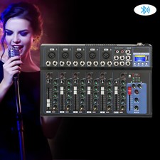 Bluetooth Audio Mixer USB DJ Sound Mixing Console 7-Channel Bands Mixing Boards!