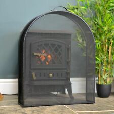Matte Black Arched Style Box Fire Guard / Fire Screen / Spark Guard