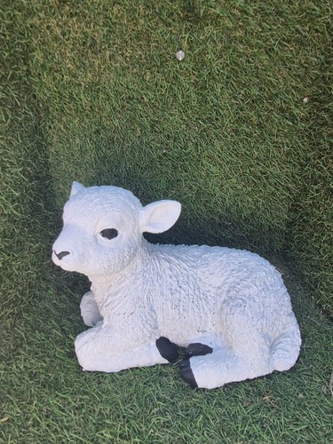 Concrete garden ornament lamb - concrete,