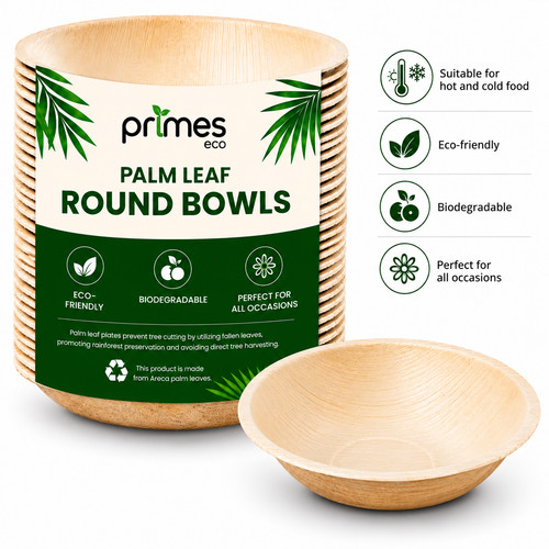 Disposable palm leaf round - disposable,