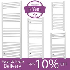 UK Radiators Towel Radiator Rail Dual Fuel White Element Heating Curved/Straight