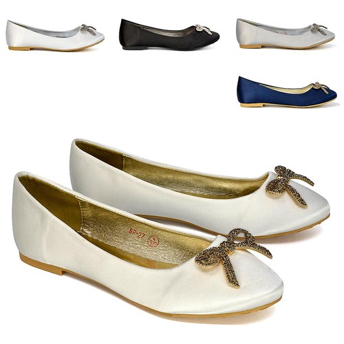 Womens flat satin - satin, bridal