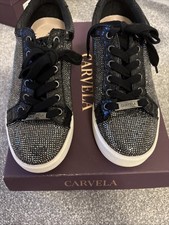 Carvela Jazzmataz Black Sparkly Trainers Size UK 6 Great Condition