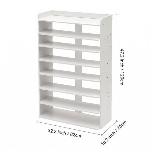 White wooden hallway shoe rack - hallway,