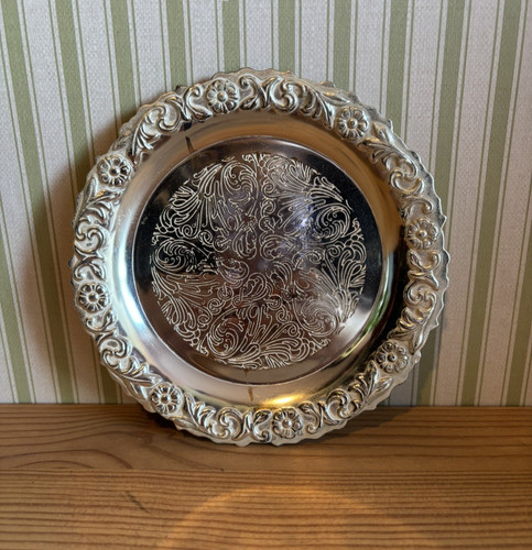 Vintage silver colour - colour, floral