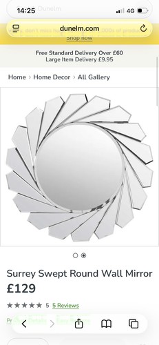 Dunelm surrey swept round - swept, wall