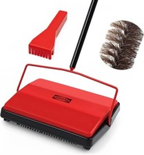 JEHONN Carpet Floor Sweeper, Manual, Red RRP £25