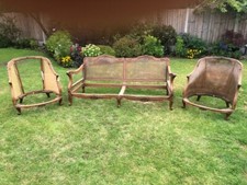 Charles Baker of Bath, Antique 3 Piece Bergere suite, re-caning to be completed